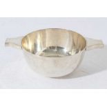 George V silver quaich of conventional form, with engraved initials to base, (Sheffield 1934), maker