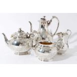 Victorian silver four piece tea and coffee set by Smith & Nicholson London 1854