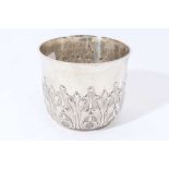 Victorian Britannia silver sugar bowl in the form of a Queen Anne style porringer, with flared rim a