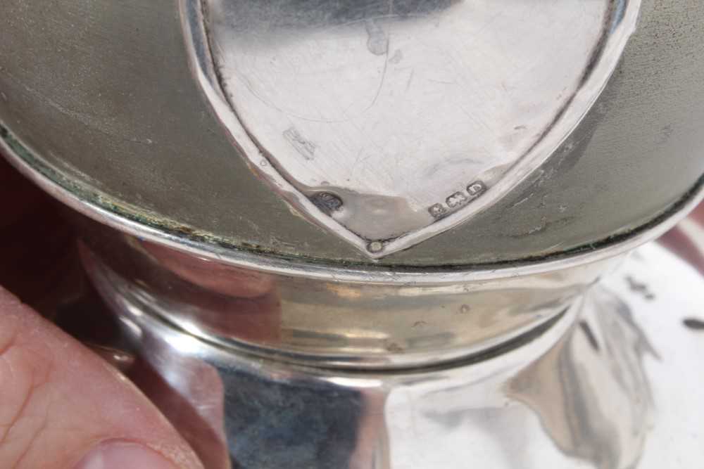 Victorian silver mounted globular match holder / Vesta globe on circular silver base, (London 1896), - Image 4 of 6