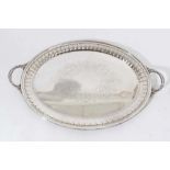 An early 20th century electroplated plated oval tea tray