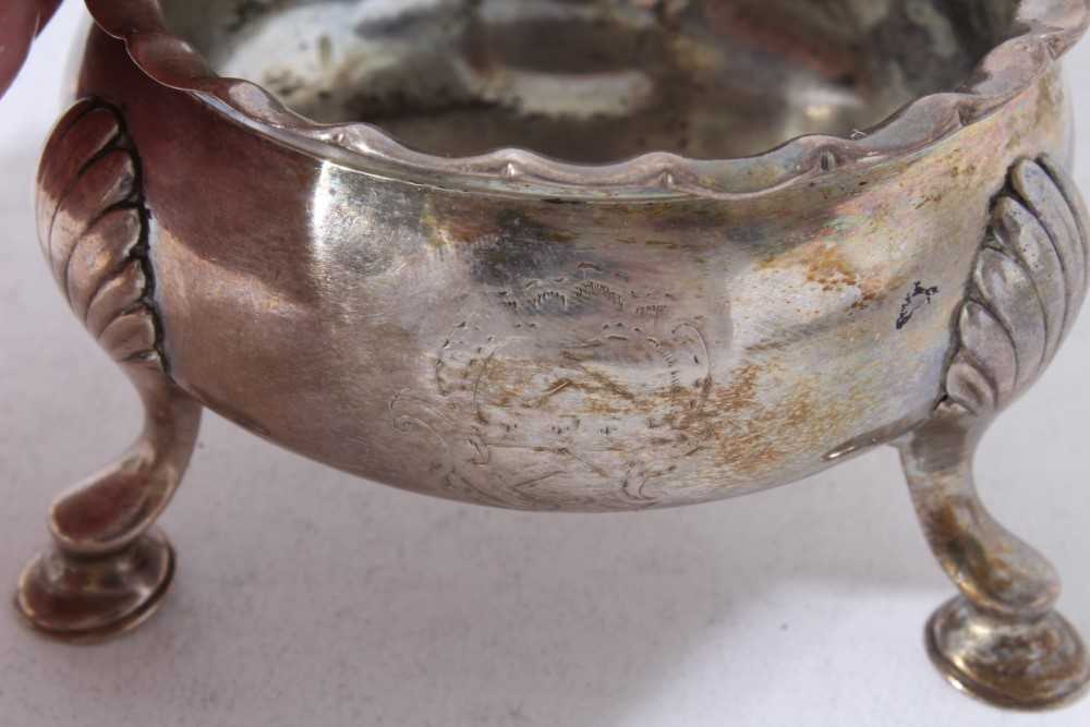 Pair of George II silver salts of cauldron form, raised on three pad feet, (London 1751), together w - Image 11 of 12