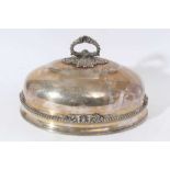 Victorian plated food George III Old Sheffield Plate serving dome of conventional form with gadroone