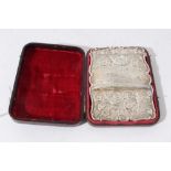 A fine Victorian silver Crystal Palace card case in original leather covered fitted case