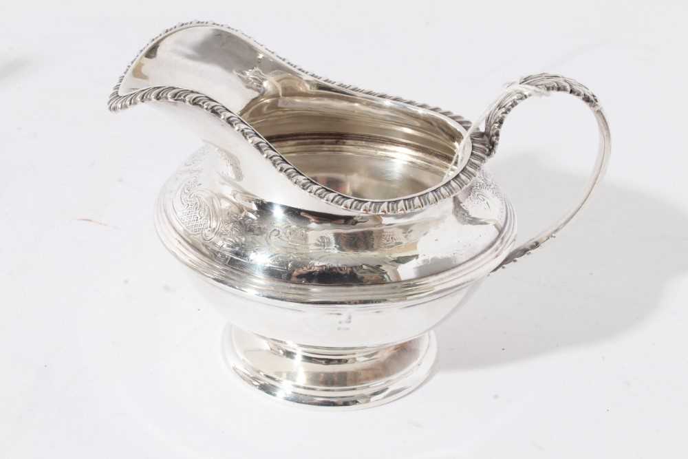 George V silver and silver plated composite four piece tea and coffee set- comprising teapot of comp - Image 11 of 11