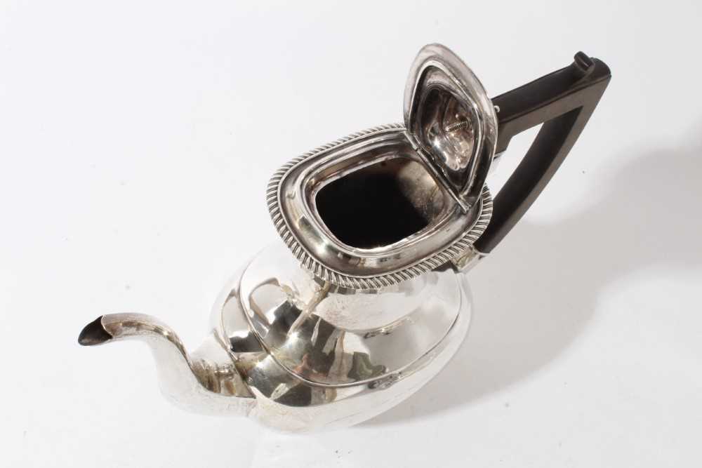 George V silver and silver plated composite four piece tea and coffee set- comprising teapot of comp - Image 3 of 11