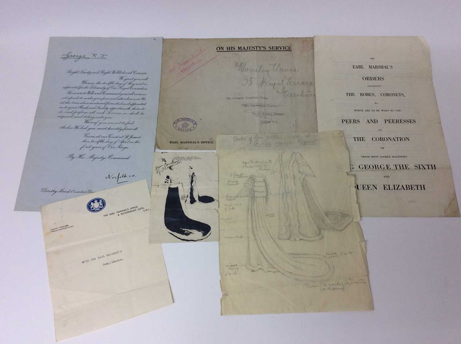 The Coronation of H.M. King George VI , May 12 th 1937 - a fascinating group of ephemera sent to The