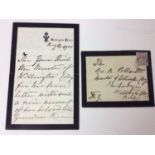 H.M.Queen Victoria , handwritten letter written on Buckingham Palace crowned VR mourning notepaper