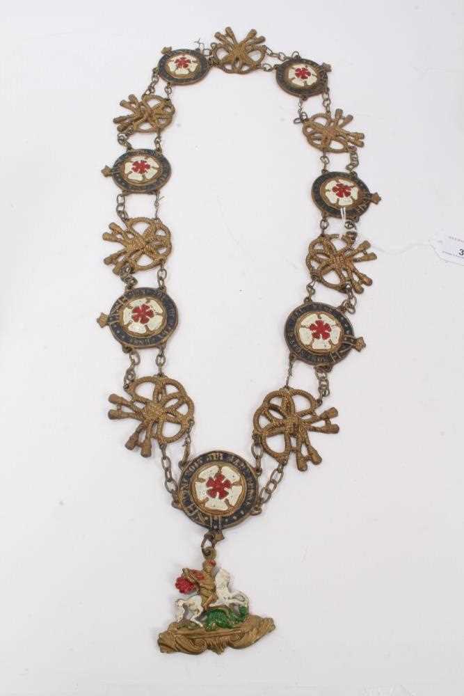 The Most Noble Order of The Garter- Victorian brass theatrical collar , a theatrical Garter star , E - Image 2 of 13