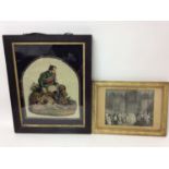 Fine Victorian silk and woolwork embroidered picture depicting H.R.H. Prince Albert with fishing equ