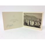 H.M.King George VI - signed 1948 Christmas card with gilt embossed crown to cover, black and white p