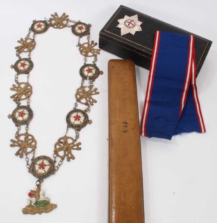 The Most Noble Order of The Garter- Victorian brass theatrical collar , a theatrical Garter star , E