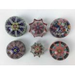 Six Strathearn art glass paperweights circa 1970 (6)