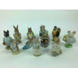 Eleven Beswick Beatrix Potter figures - Pig-Wig, Mr Jackson, Mr Benjamin Bunny, Miss Moppet, Cousin