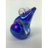 John Ditchfield Glasform iridescent paperweight in the form of a frog, signed, 9.5cm high