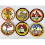 Seventeen Wedgwood Clarice Cliff plates