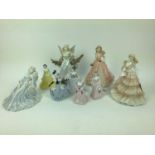 Nine Coalport figures including limited edition Titania no 191 of 2000, Congratulations, Amanda, Lad