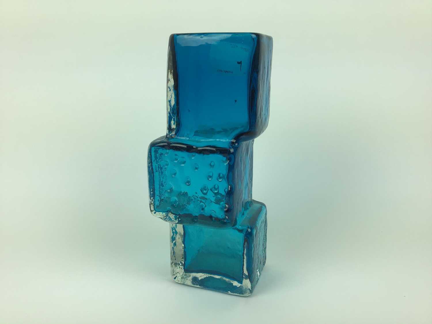 Whitefriars kingfisher blue drunken bricklayer vase, designed by Geoffrey Baxter, 21cm high - Image 2 of 9