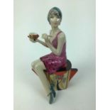 Peggy Davies Ceramic figure - Art Deco Imitating Life, boxed with certificate