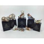 Eight Royal Crown Derby paperweights (five boxed)