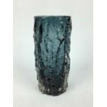 Whitefriars indigo bark vase designed by Geoffrey Baxter, 23.5cm high