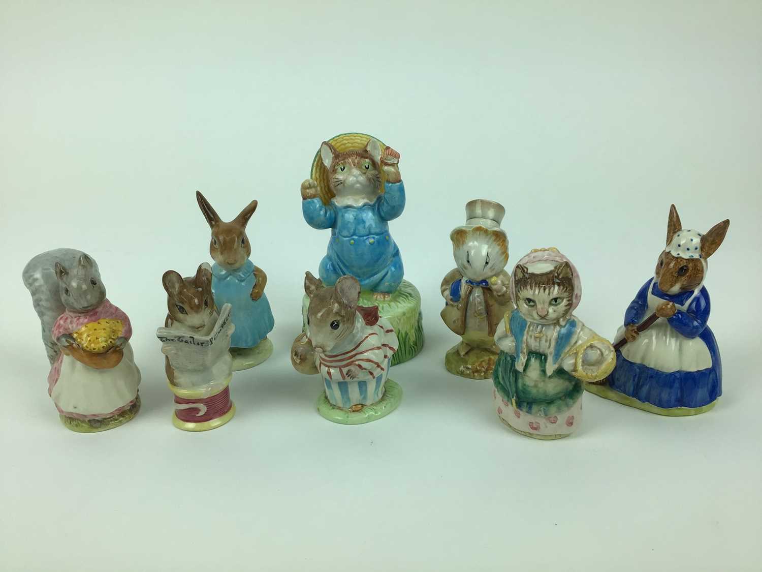 Eight Beswick Beatrix Potter figures including Goody Tiptoes