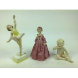 Three Royal Worcester figures - Grandmother's Dress, Tuesday's child is full of grace and a nude chi