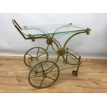 Brass and glass drinks trolley
