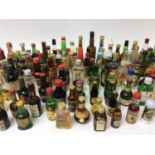 Collection of one hundred and five alcoholic miniatures to include, liqueurs, gin, vodka and others
