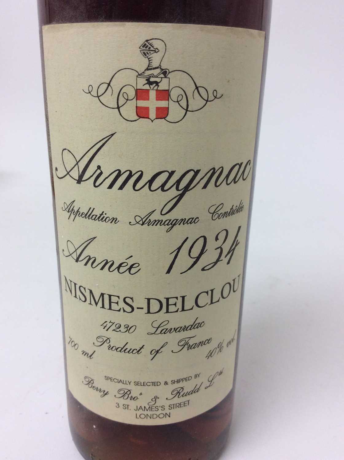 Armagnac - one bottle, J. Nismes-Delclou 1934, bottled in 1990, 700ml, 40%, in Berry Bros. wooden ca - Image 3 of 4