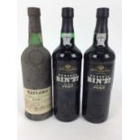 Port - three bottles, Fonseca Bin 27 (2) and Taylor's 20 Year Old Tawney