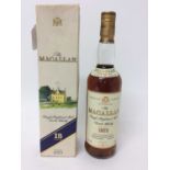 Whisky - 1973 bottle of Macallan 18 year malt whisky, boxed.