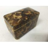 Regency blond tortoiseshell tea caddy