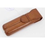 1950s gentleman's pigskin cigar case for two cigars 14.5 cm