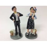 Pair of Royal Doulton Pearly Girl and Boy figures