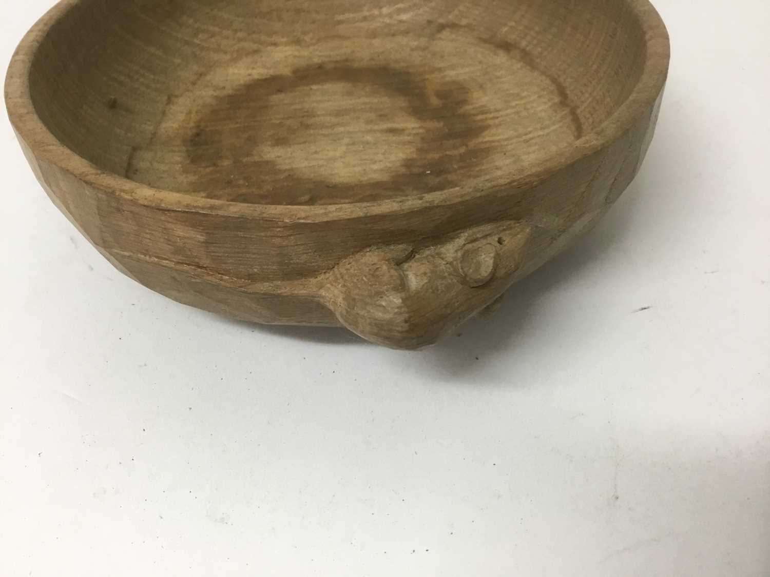 Robert Mouseman Thompson carved oak nut bowl - Image 3 of 3