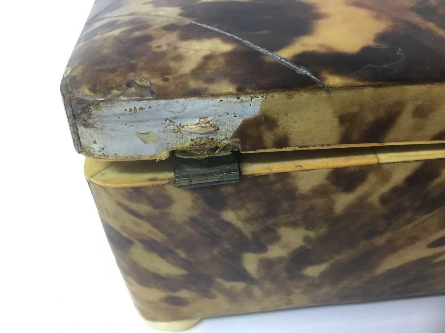 Regency blond tortoiseshell tea caddy - Image 5 of 8