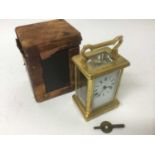 Late 19th / early 20th century French brass carriage clock