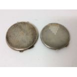 Two Art Deco silver compacts