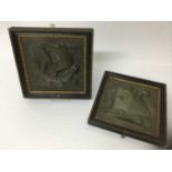 Pair of early 20th century bronzed plaques