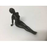 Art deco bronze figure of a seated woman