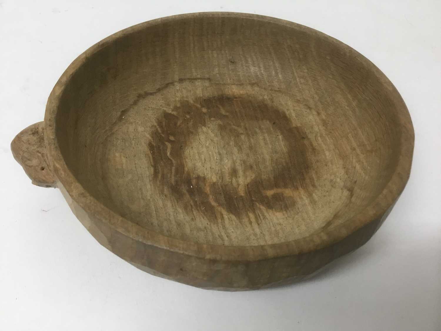 Robert Mouseman Thompson carved oak nut bowl