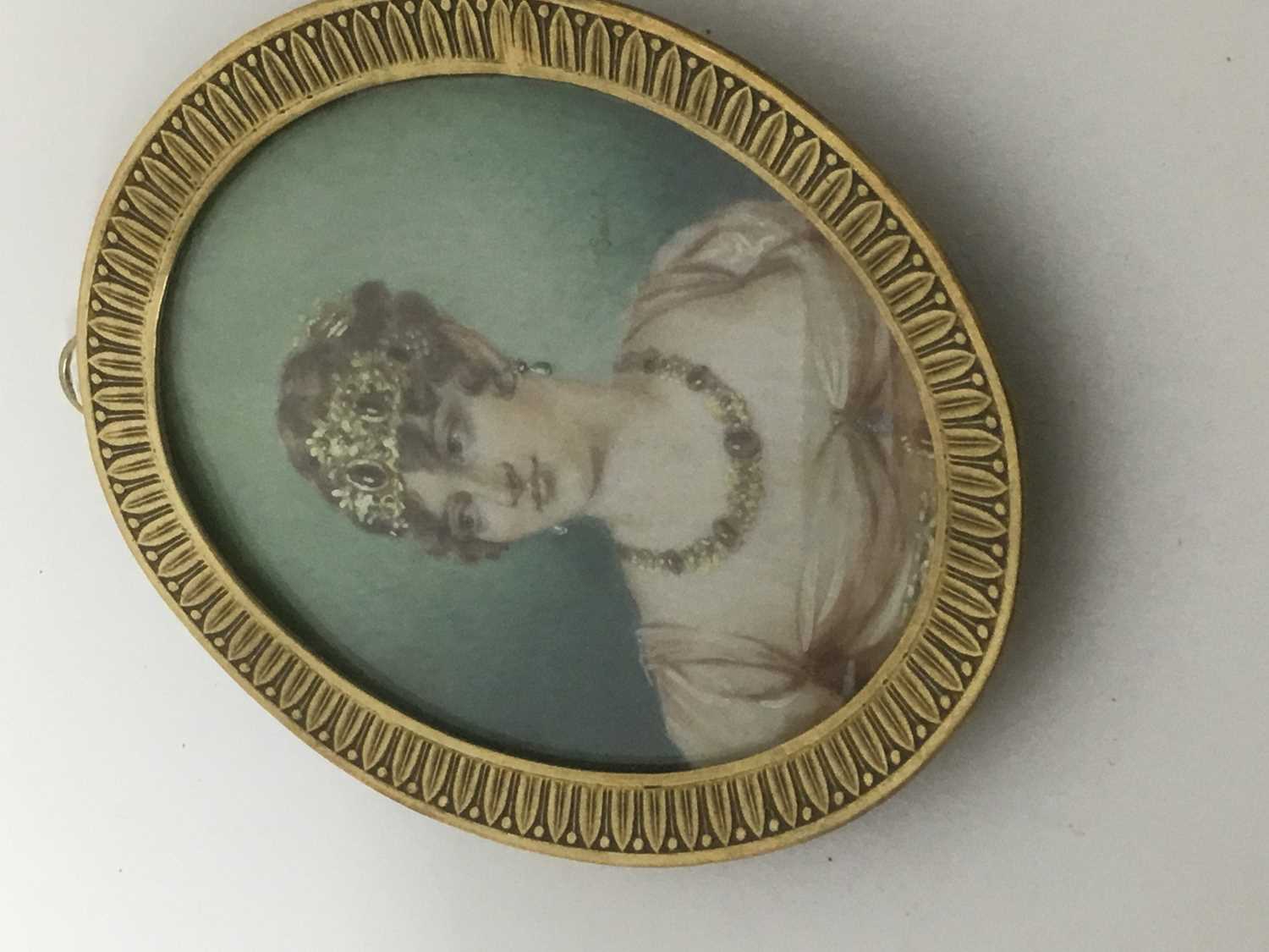 Pair of French Empire style portrait miniatures - Image 2 of 6