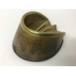 Antique brass mounted hoof ashtray