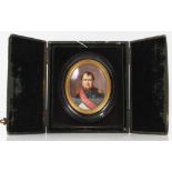 Napoleon Bonaparte - fine 19th century minature on ivory portrait of The French Emperor in uniform a