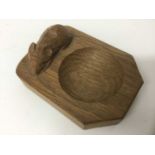 Robert Mouseman Thompson carved oak ashtray