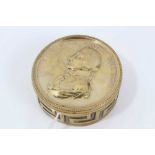 19th century Admiral Lord Nelson commemorative brass snuff box