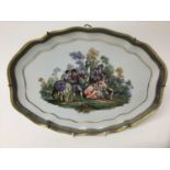 Outside painted Meissen porcelain shaped dish