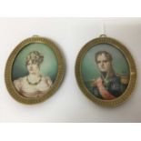 Pair of French Empire style portrait miniatures