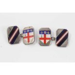 Pair of silver and enamel cufflinks